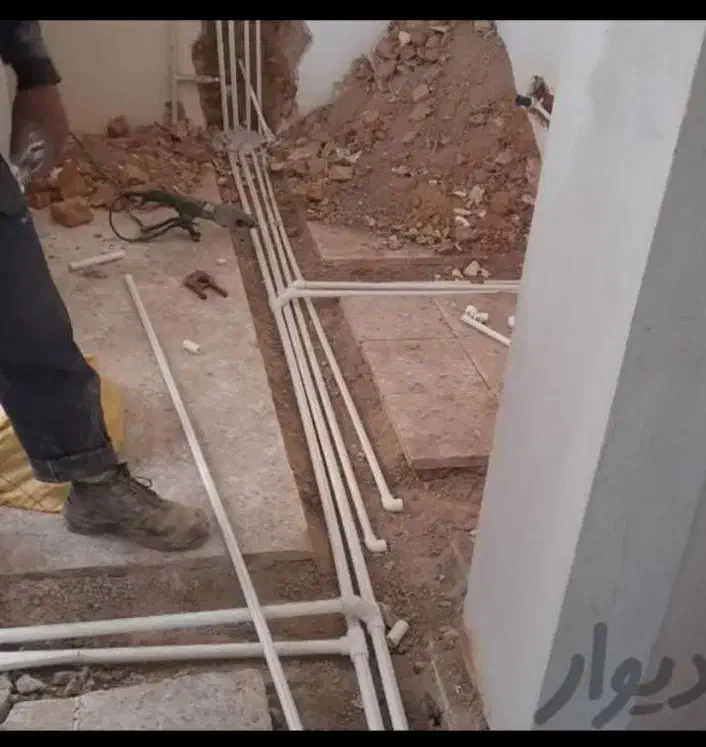 لوله کشی فاضلاب شهری،تخریب، خاکبرداری، لوله بازکنی|خدمات پیشه و مهارت|قم, نیروگاه|دیوار