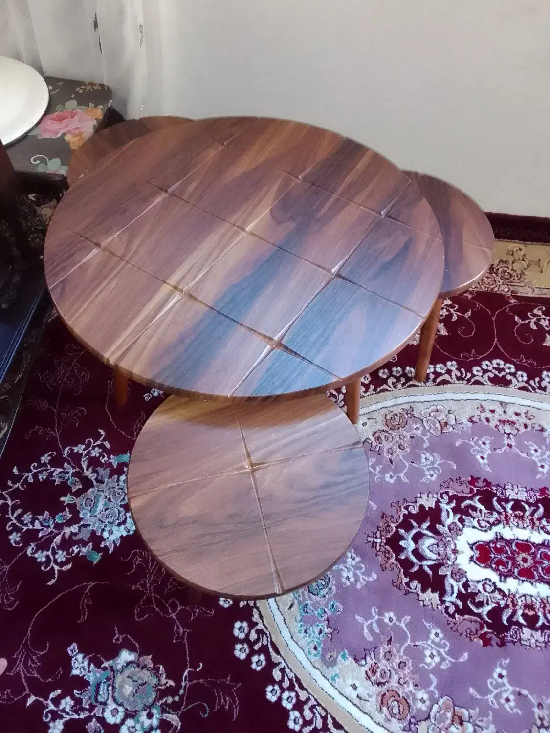 میز مبل با سه عدد عسلی|مبلمان خانگی و میز عسلی|صائین قلعه, |دیوار