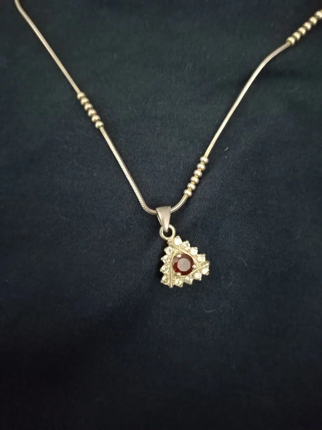 گردنبند نقره زنانه گردنبند یاقوت|جواهرات|نوشهر, |دیوار