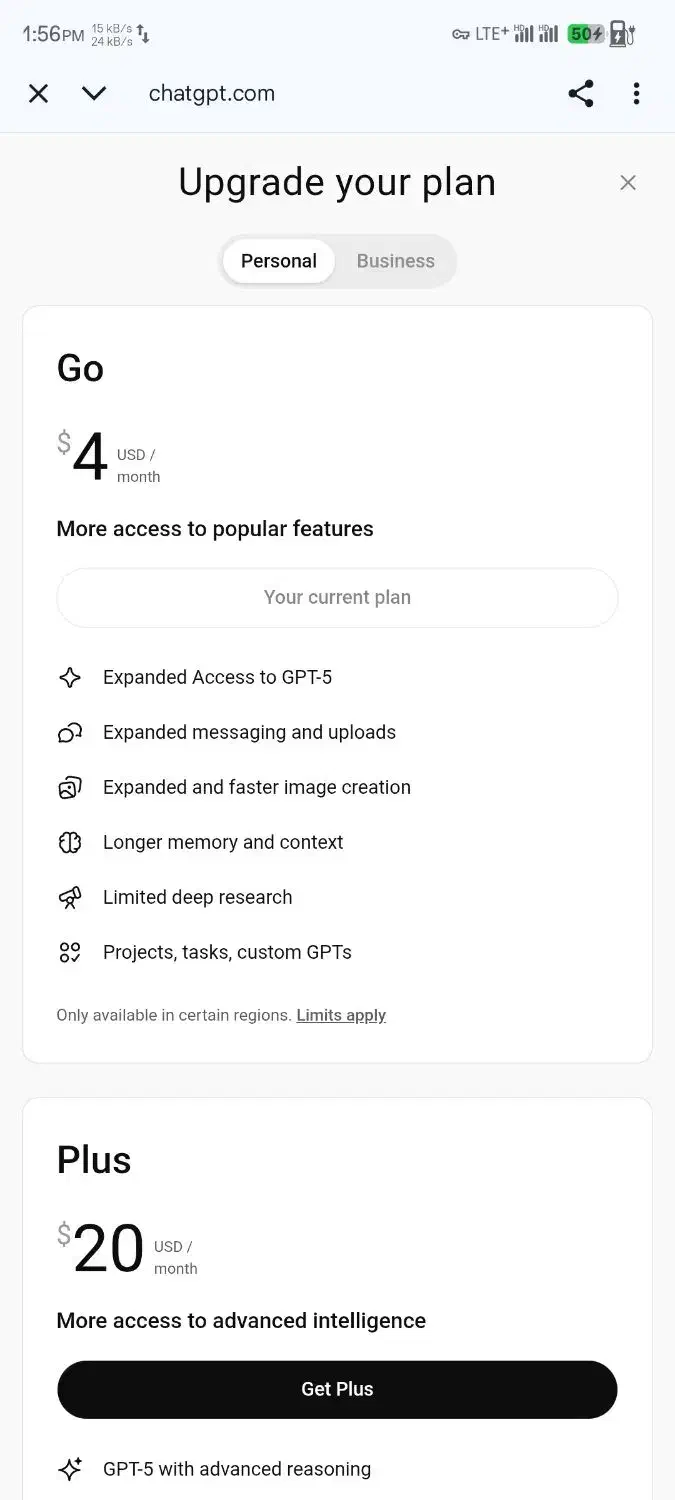 اشتراک ChatGPT GO یکساله اختصاصی(تست رایگان)|لوازم جانبی موبایل و تبلت|تهران, بازار|دیوار
