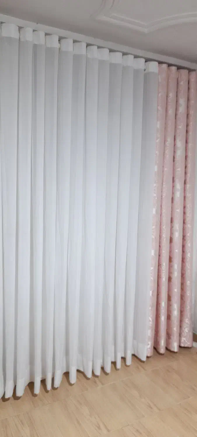 پرده با والان پتینه صورتی شاین|پرده، رانر، رومیزی|لاهیجان, کوی خزر|دیوار