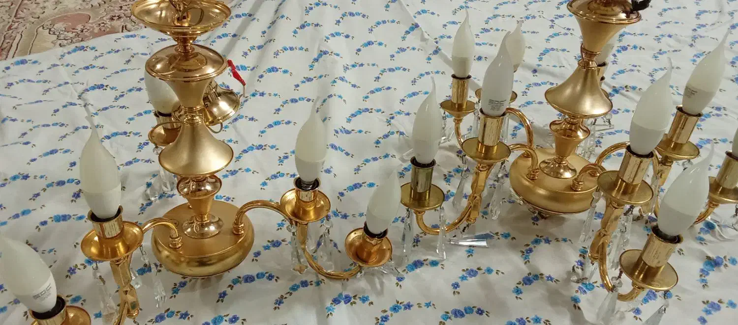 لوستر با رنگ آب طلادر حدنو|لوستر و چراغ آویز|مشهد, راهنمایی|دیوار