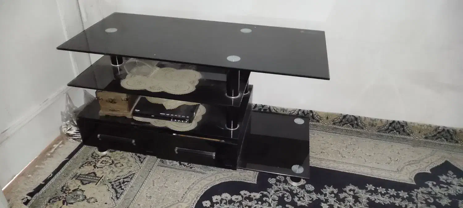 میز ال سی دی شیشه ای ۲ کشو|میز تلویزیون|تهران, فردوس|دیوار