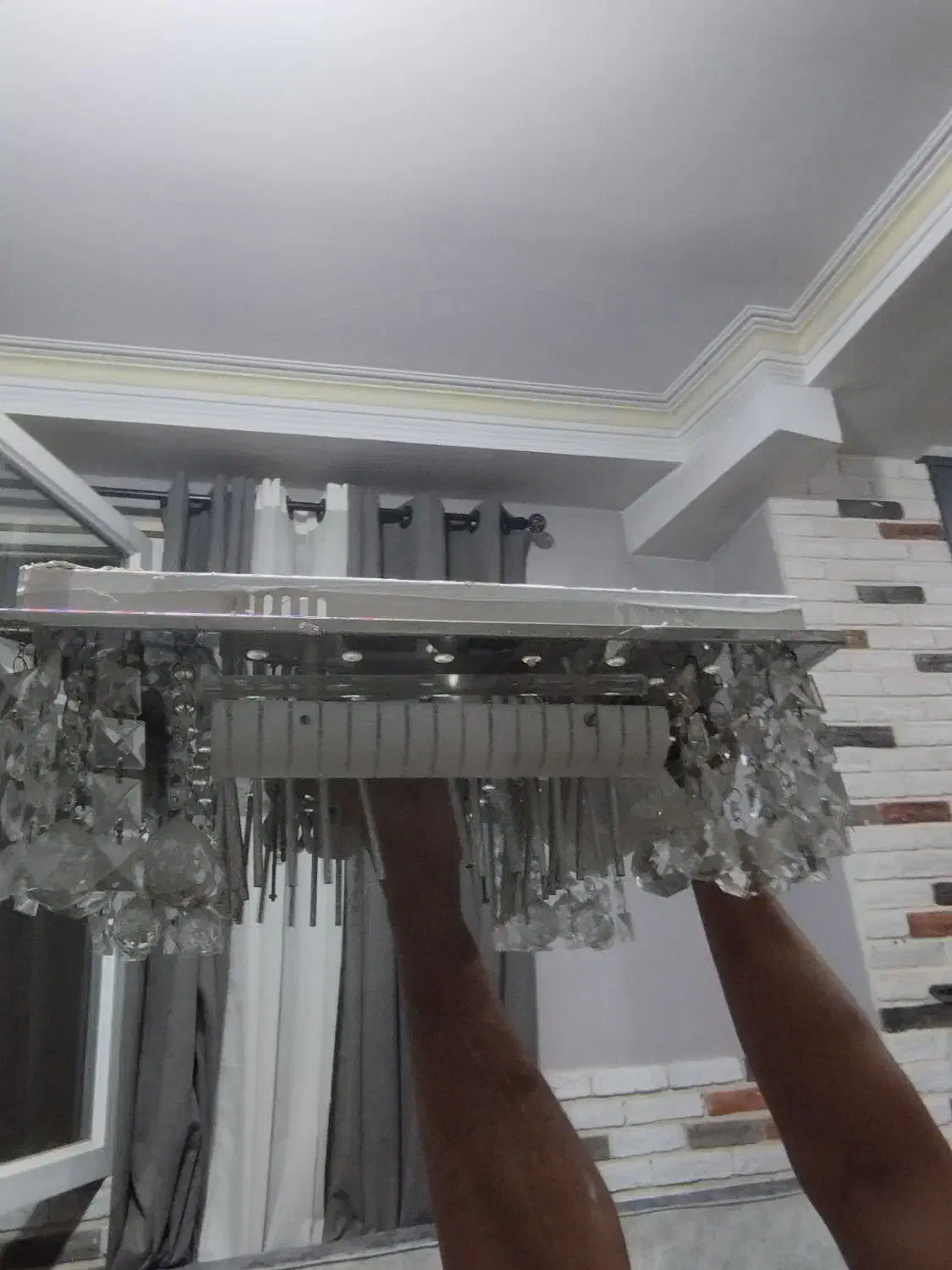 لوستر سقفی کریستالی سه حالته ریموت دار|لوستر و چراغ آویز|اندیشه, شهرک مریم|دیوار