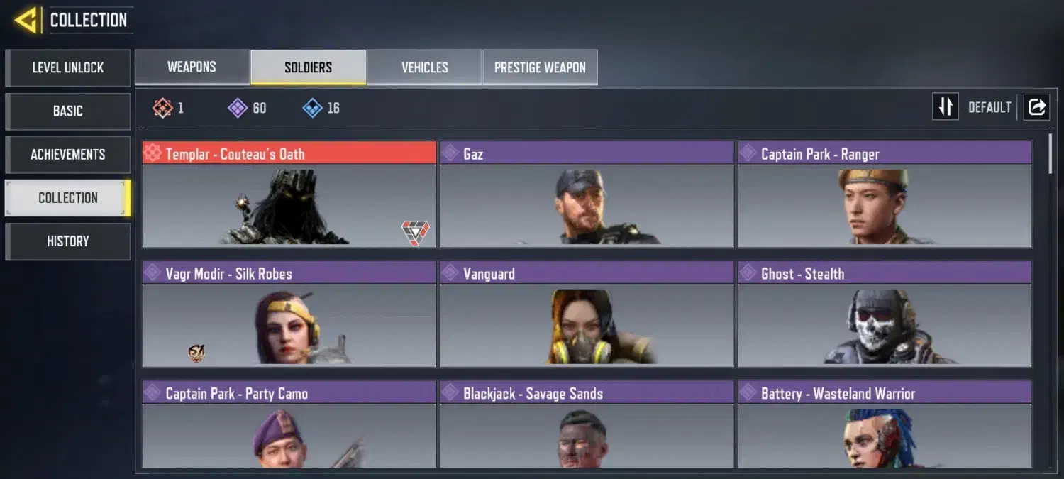 اکانت کالاف موبایل کاملا صیف (تمپلار متیک )|کنسول، بازی ویدئویی و آنلاین|اصفهان, قلعه طبره|دیوار