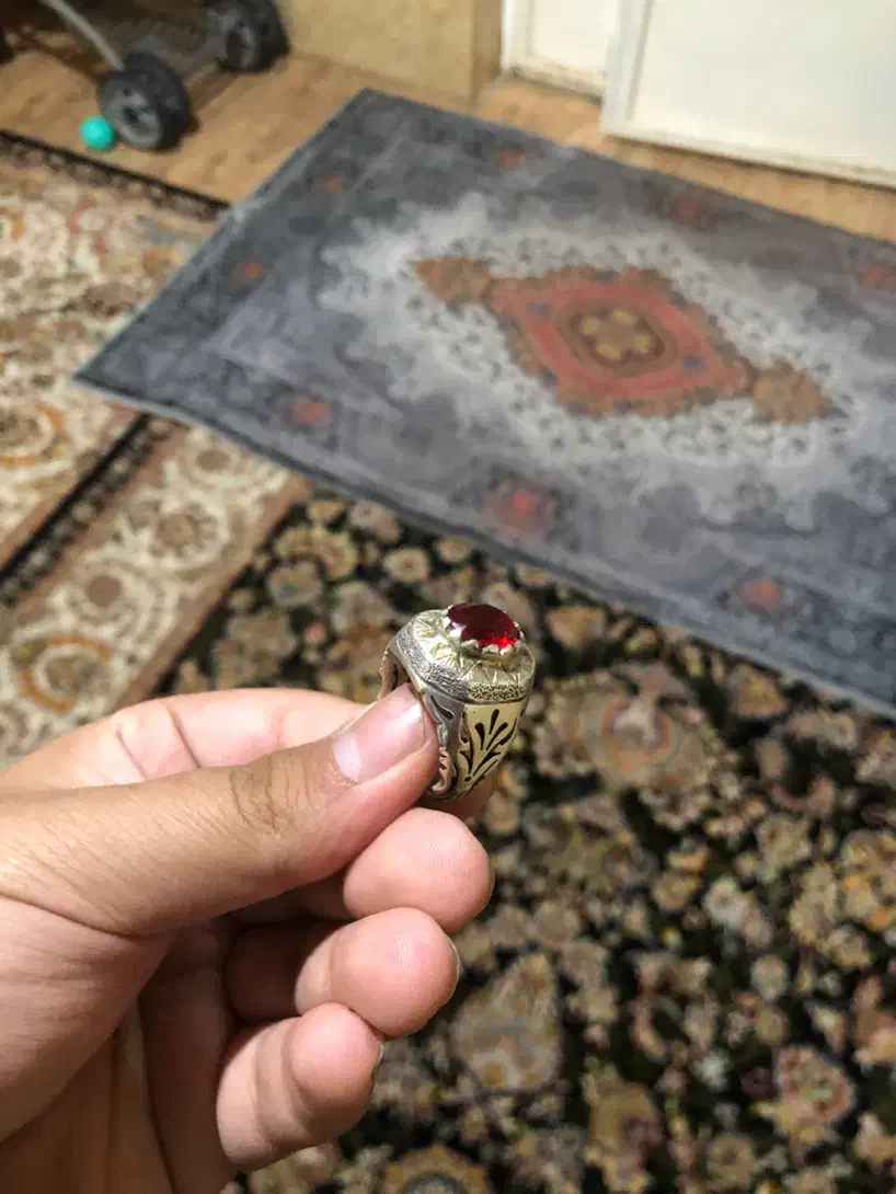 انگشتر گارنت پاک رکاب شاهرخ ۹۲۵ دستساز|جواهرات|سیرجان, |دیوار