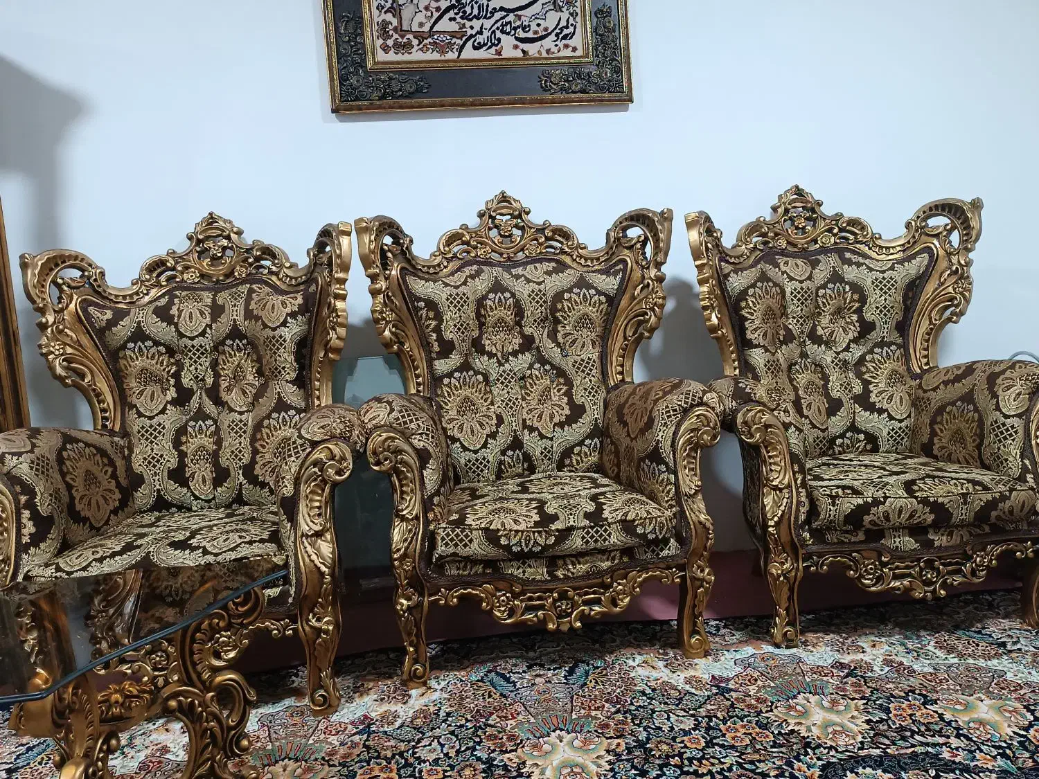 مبل سلطنتی ۹ نفره + بوفه ستِ سالم و تمیز|مبلمان خانگی و میز عسلی|مراغه, |دیوار