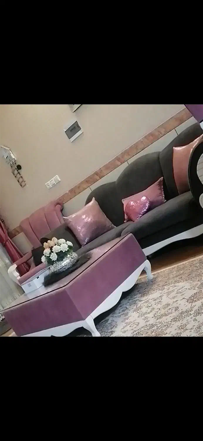 ی دست مبل راحتی طوسی صورتی|مبلمان خانگی و میز عسلی|کرمان, |دیوار