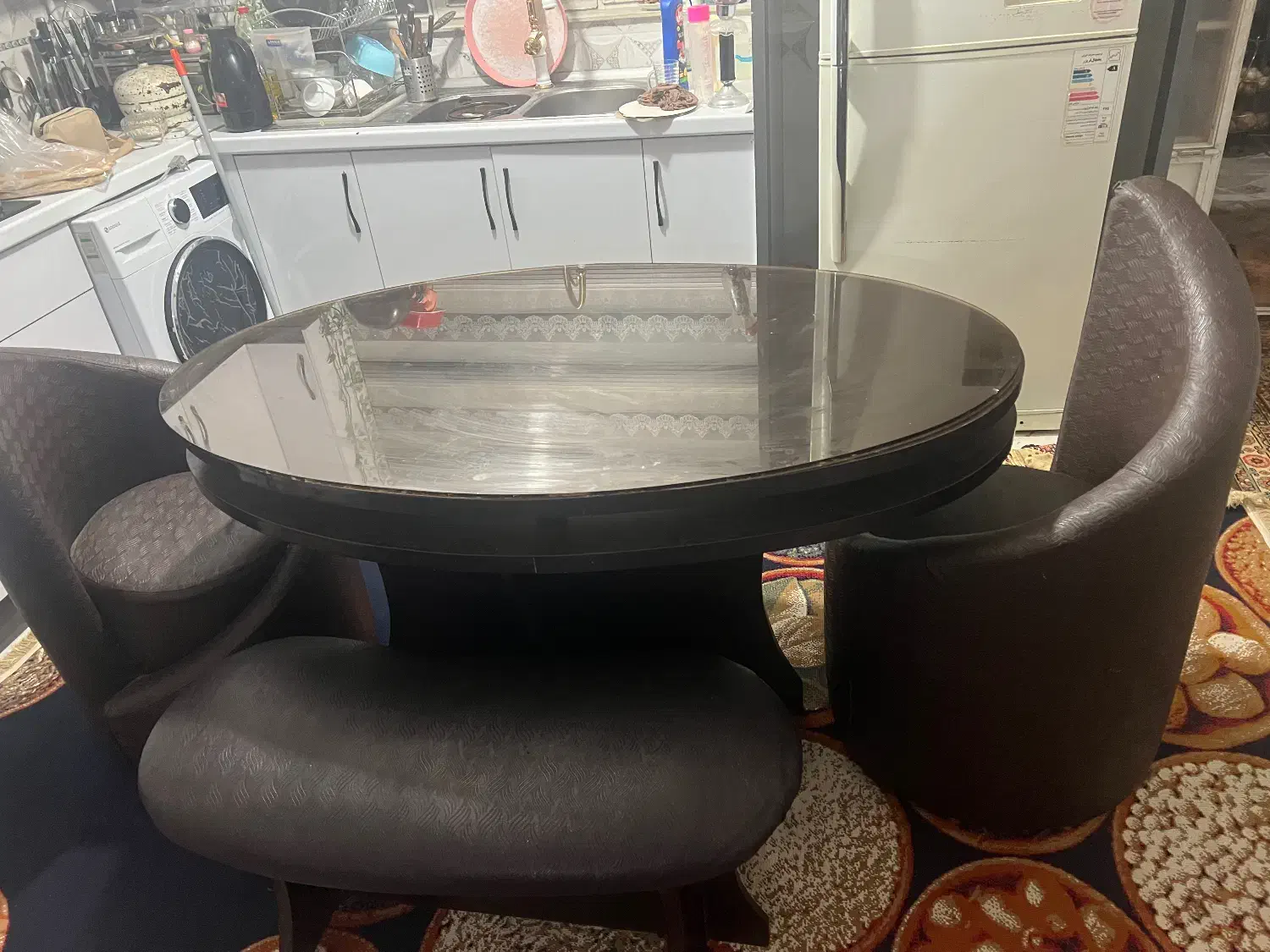 میزناهار خوری ۴نفره با صندلی چرم ومیز ام دی اف|میز و صندلی غذاخوری|کلاله, |دیوار