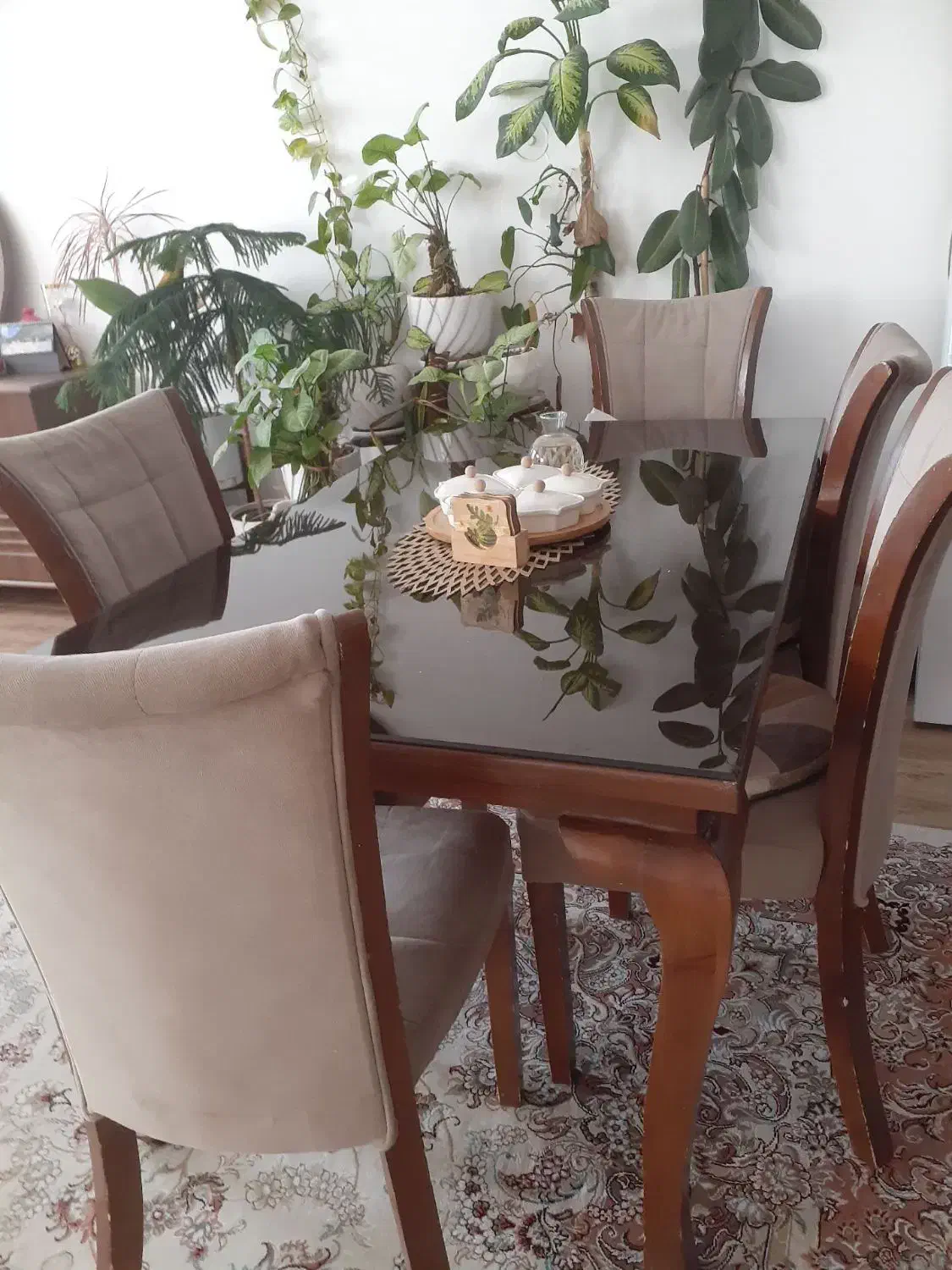 میز نهار خوری شش نفره .|میز و صندلی غذاخوری|اسفراین, |دیوار