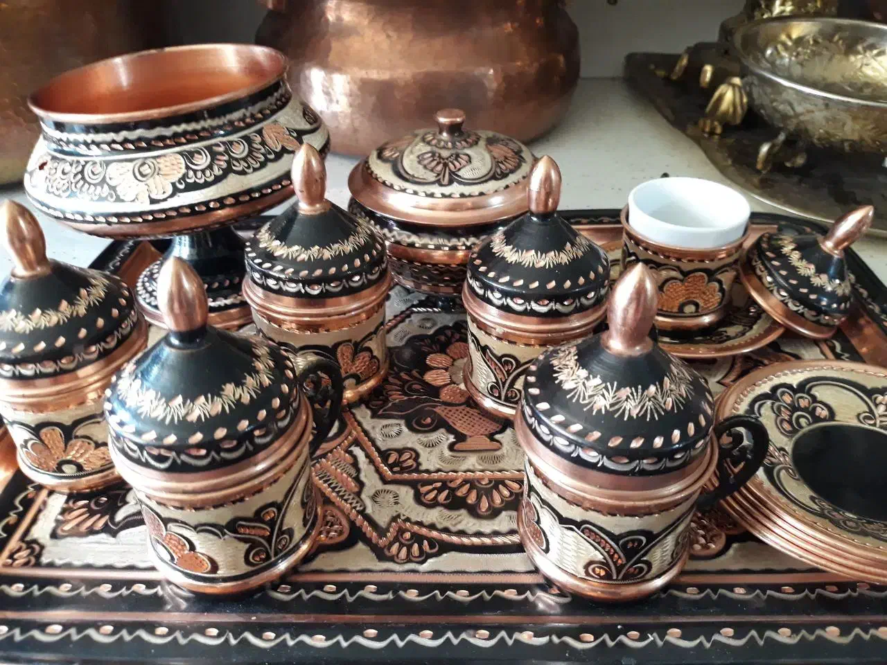 ست۲۵پارچه سماور الماس تراش زغالی برقی|کلکسیون اشیاء عتیقه|تهران, جردن|دیوار