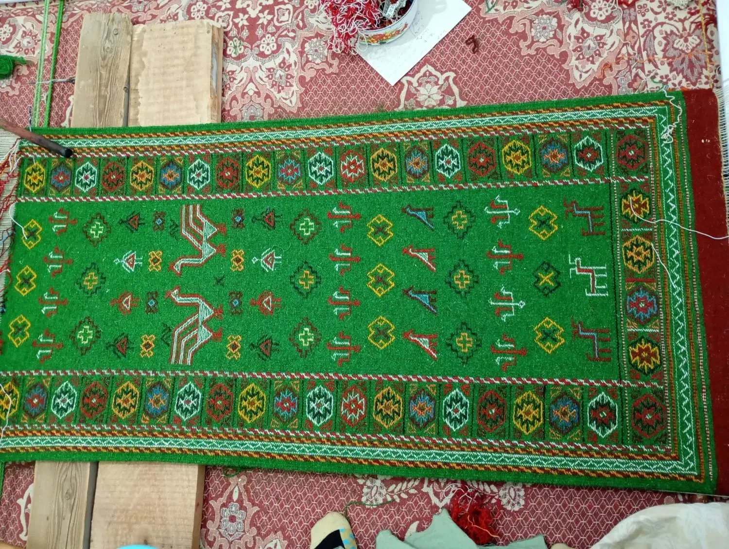 گلیم زیبا|گلیم، جاجیم، گبه|بجنورد, |دیوار