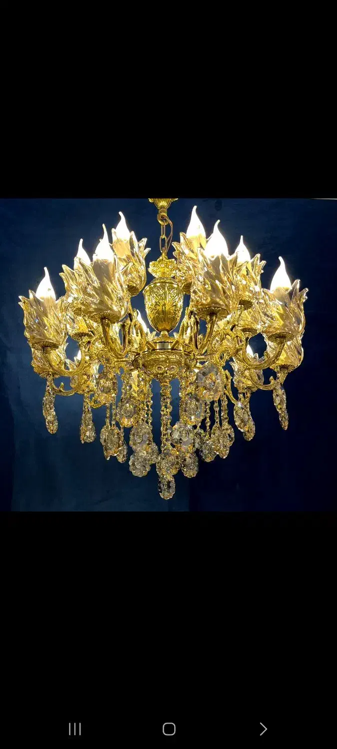 لوسترالماس روژینا برنجی برنج/20شعله AD Light 678|لوستر و چراغ آویز|تهران, نعمت‌آباد|دیوار