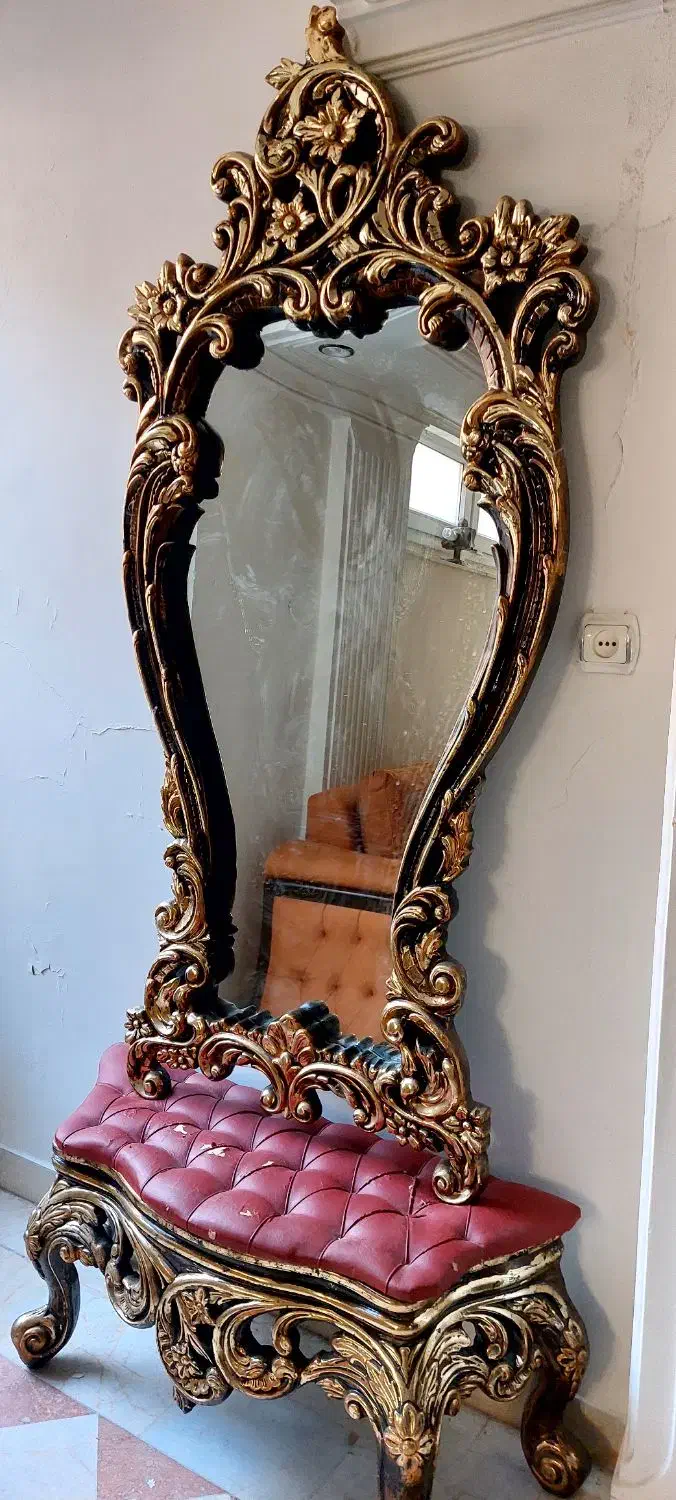 آیینه کنسول ورق طلا|بوفه، ویترین، کنسول|تهران, شهرک مخابرات|دیوار