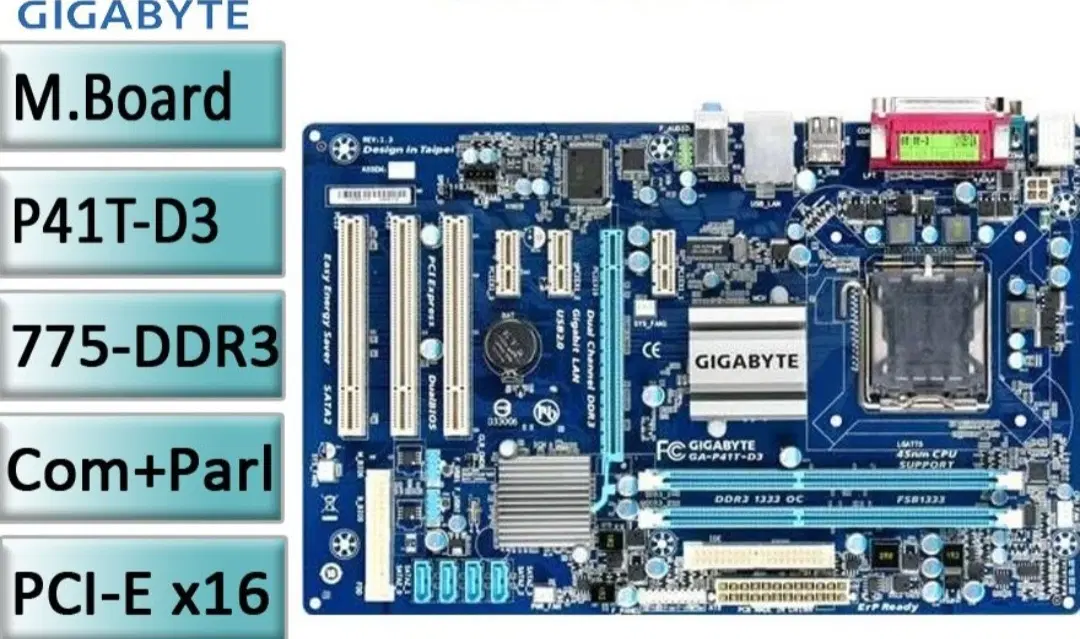 GA-P41T-D3 motherboard ddr3 755|قطعات و لوازم جانبی رایانه|شاهین‌شهر, خانه کارگر|دیوار