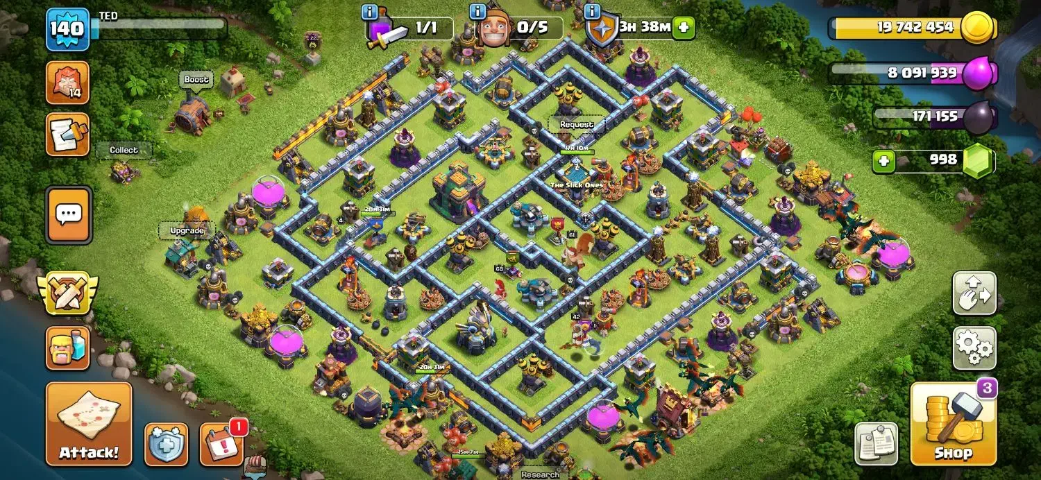 اکانت کلش اف کلنز تان ۱۴|کنسول، بازی ویدئویی و آنلاین|کرج, گلشهر|دیوار