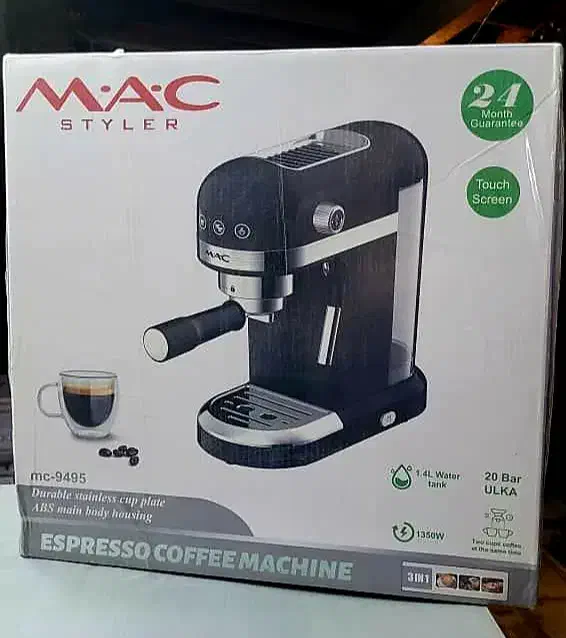 اسپرسو ساز ۱.۴ لیتری ۲۰ بار مک استایلر|سماور، چایساز، قهوهساز|رشت, خمیران زاهدان|دیوار