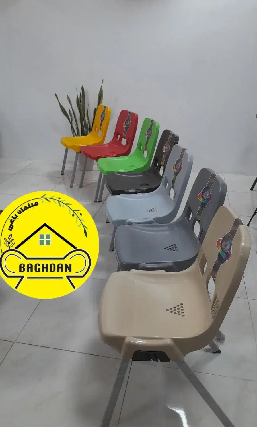 صندلی پلاستیکی پایه آهنی نشکن کد 5555/باغدان|میز و صندلی غذاخوری|چهارباغ, |دیوار