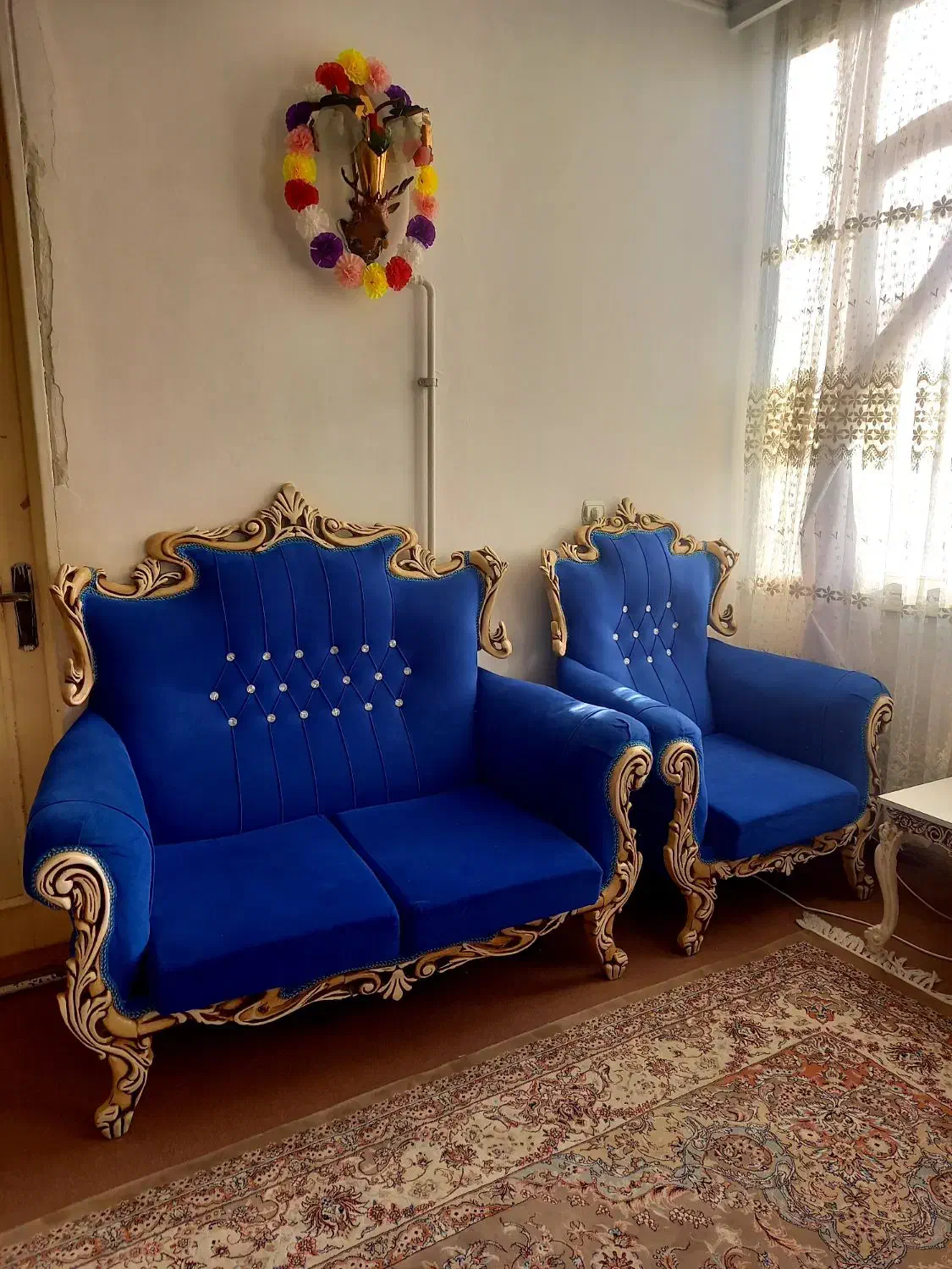 مبل ۷ نفره آبی|مبلمان خانگی و میز عسلی|وحیدیه, |دیوار