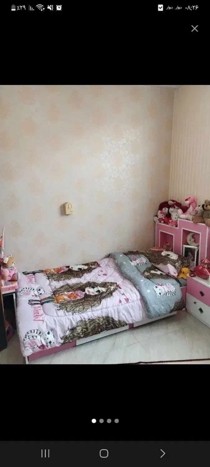 تخت یک نفره باپاتختی وکمد|تخت و سرویس خواب|رشت, کوی فکوری|دیوار