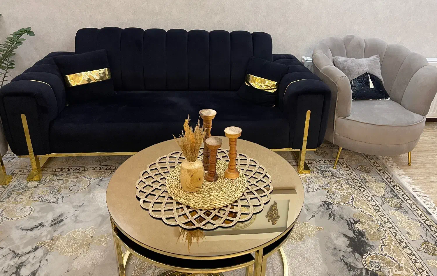 فروش مبل مدل صدفی و میز عسلی|مبلمان خانگی و میز عسلی|تویسرکان, |دیوار