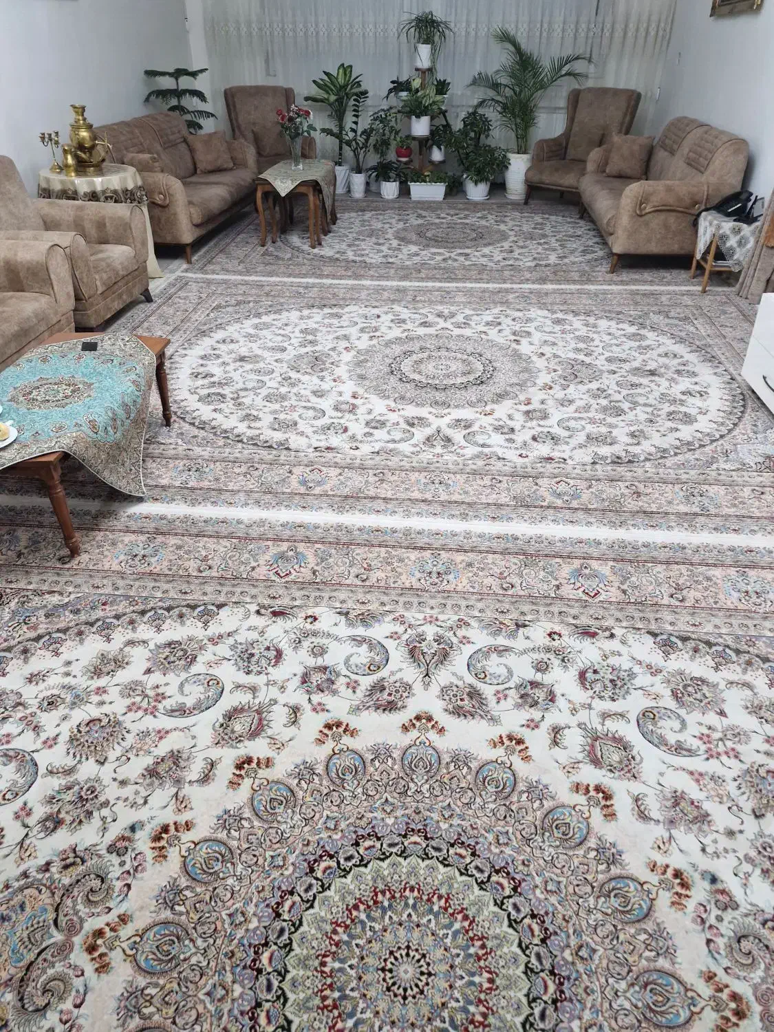 سه قطعه فرش دوازدهمتری، قالی سلیمان ۱۲۰۰ شانه|فرش|مشهد, بهارستان|دیوار