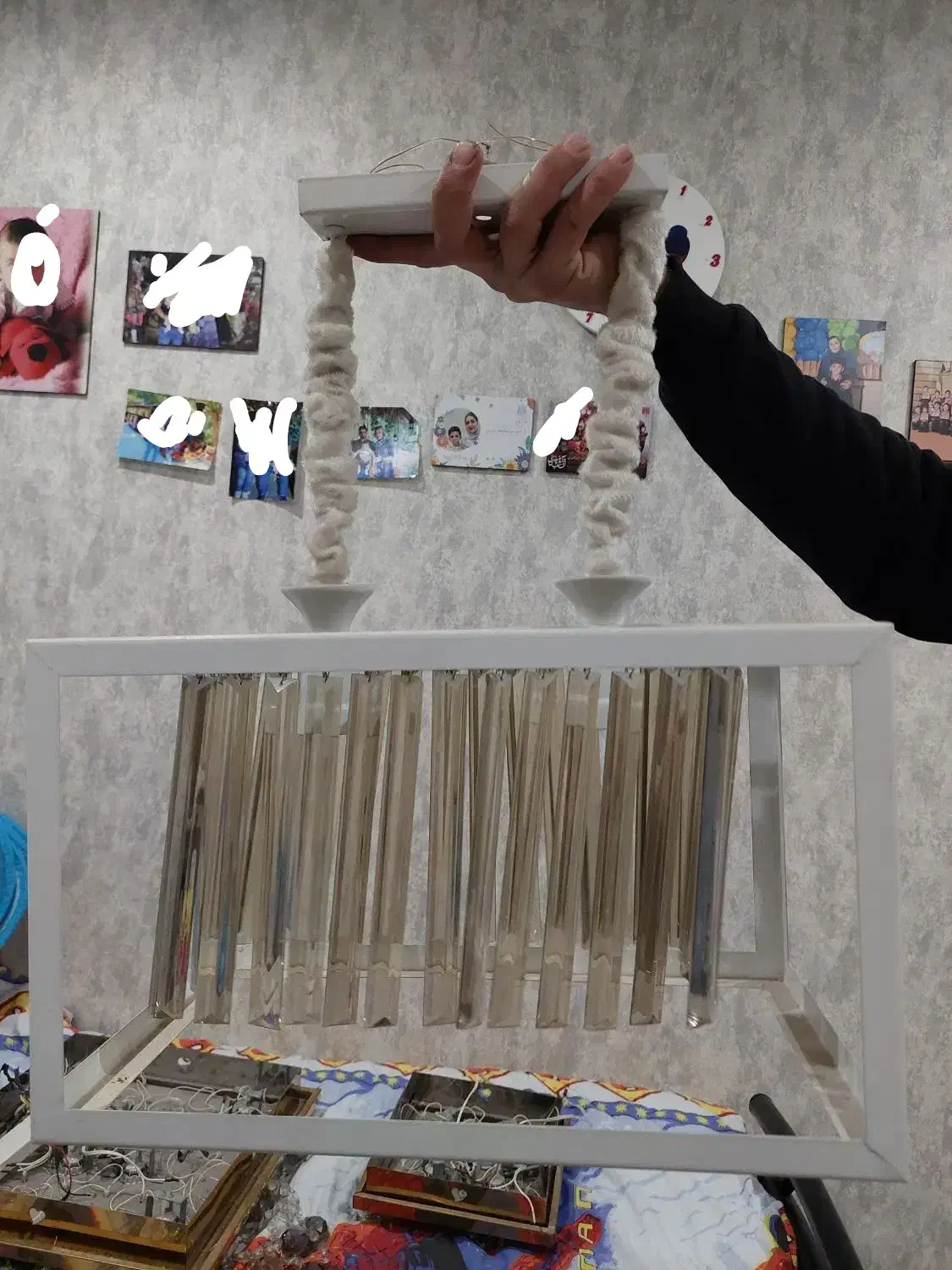 لوستر ۲ شعله|لوستر و چراغ آویز|مشهد, راهنمایی|دیوار