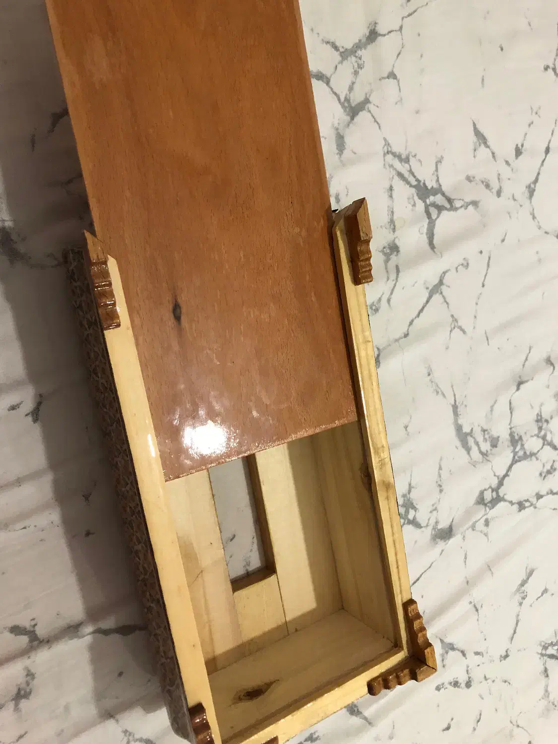 جا دستمال کاغذی اعلا با خاتم کاری بینظیر|صنایع دستی و سایر لوازم تزئینی|گرگان, |دیوار