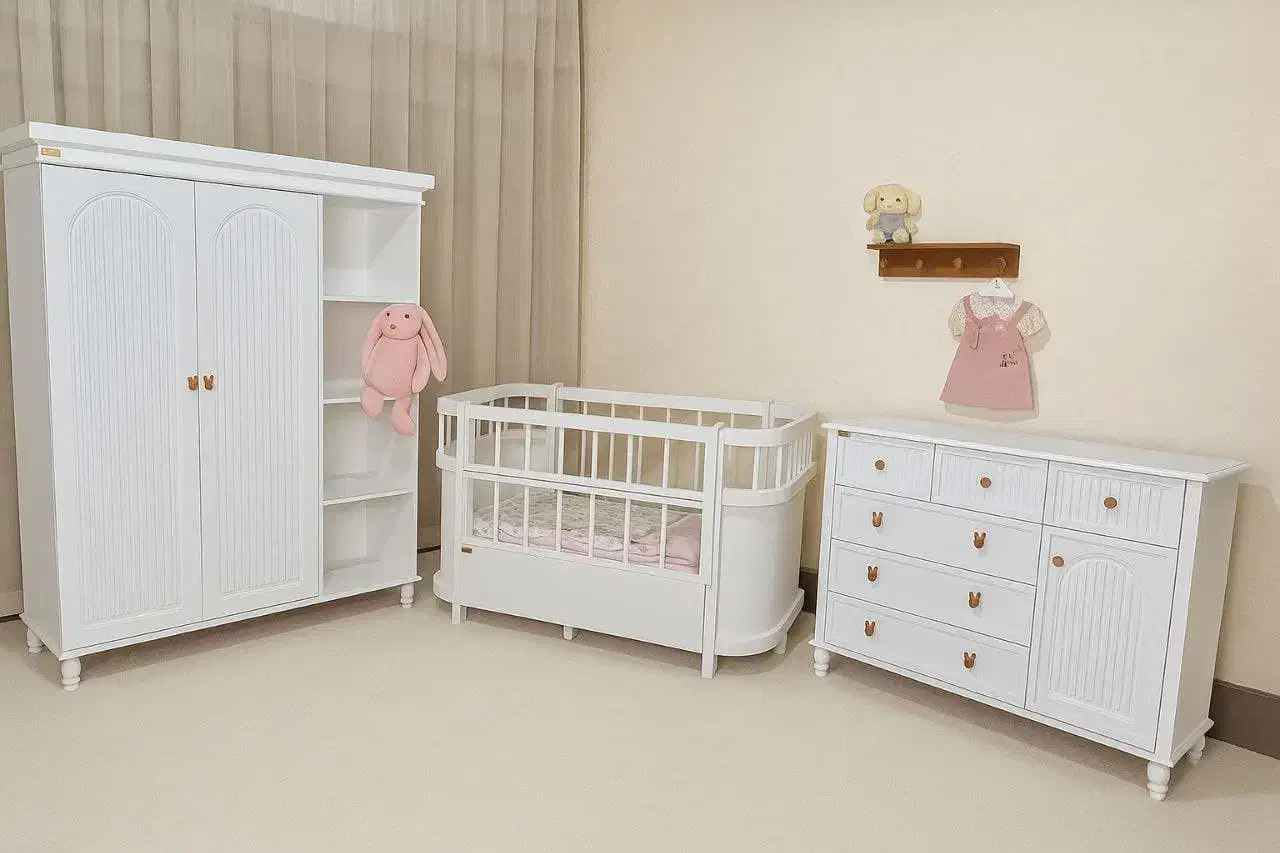 سرویس خواب سیسمونی کودک و نوجوان / تخت/ کمد/ دراور|تخت و سرویس خواب|مشهد, حضرت حجت|دیوار