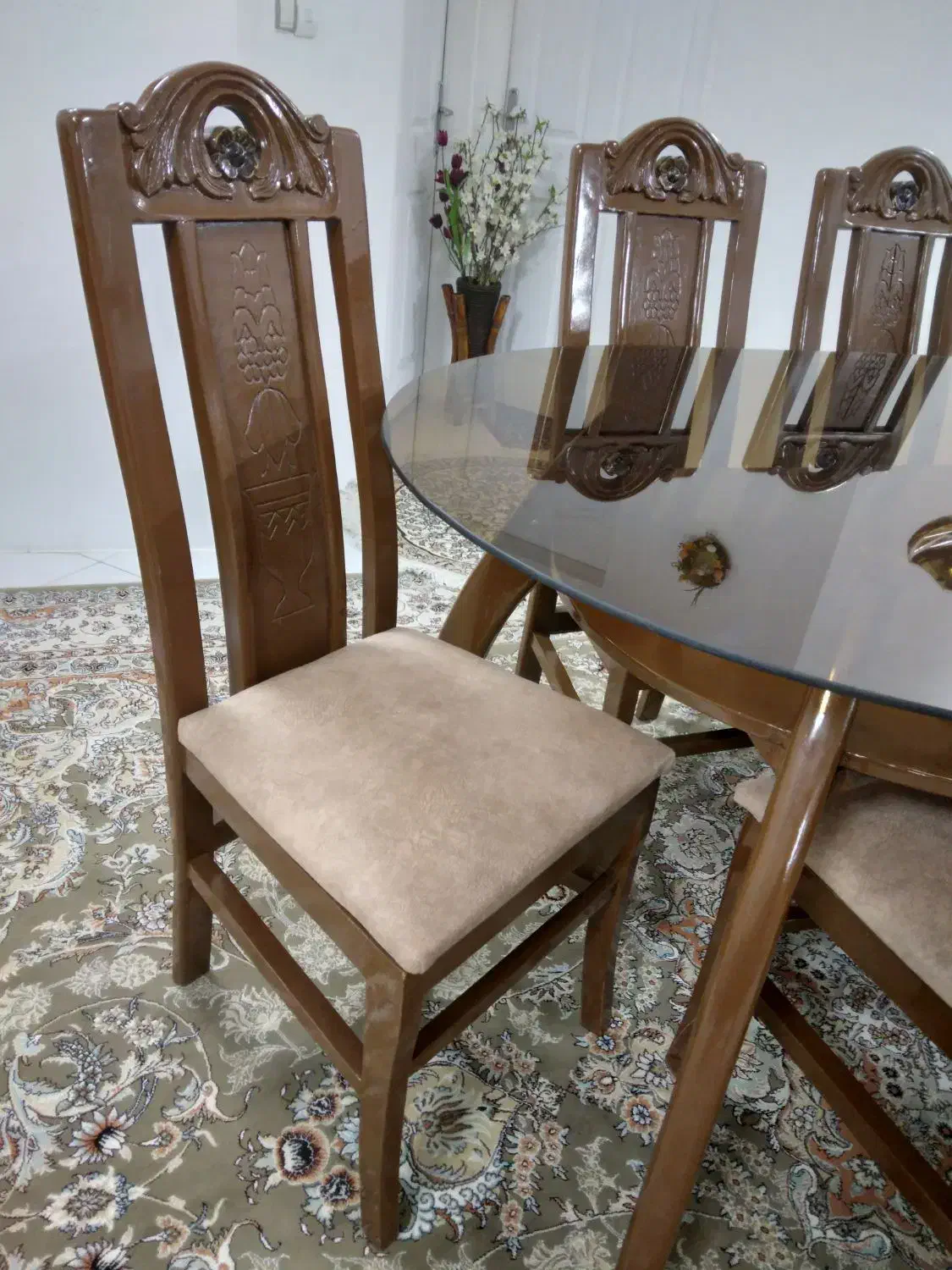 میزنهارخوری 6نفره تمام چوب ومحکم(مناسب جهیزیه)|میز و صندلی غذاخوری|مشهد, توس (بلوار توس)|دیوار