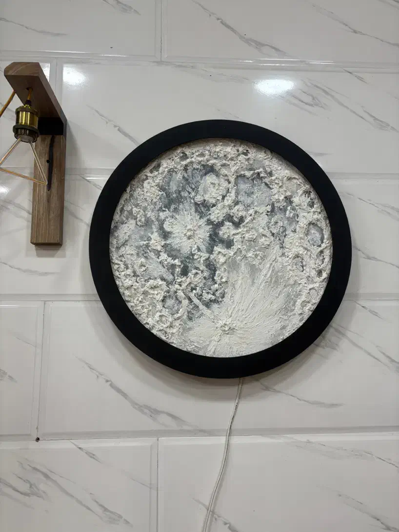 تابلو ماه اینه دار چراغ دار و ماه کامل چراغ دار|ساعت دیواری و تزئینی|رشت, رشتیان|دیوار