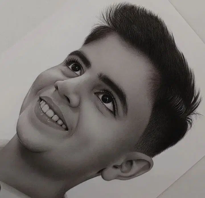 طراحی چهره سیاهقلم|تابلو، نقاشی، عکس|نیشابور, امین اسلامی|دیوار