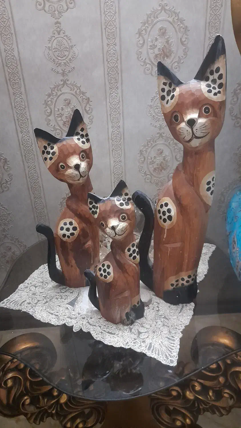 مجسمه چوبی گربه|مجسمه، تندیس، ماکت|مشهد, ایثارگران|دیوار