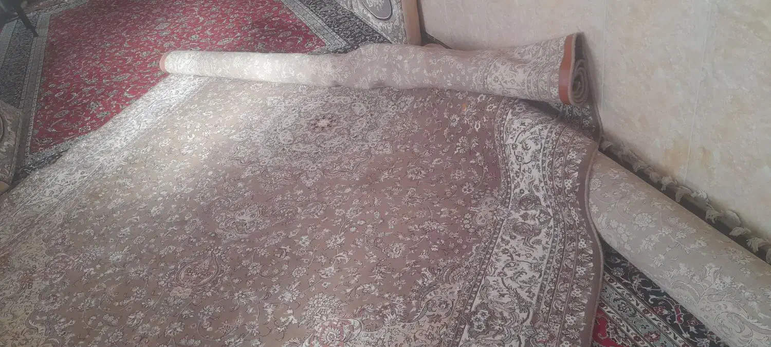 فروش دو تخته فرش گردویی|فرش|درگزین, |دیوار