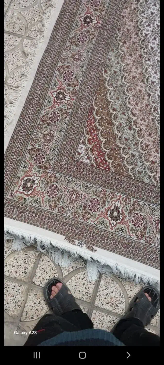 فرش کرم دستبافت ۳×۲|فرش|خوی, |دیوار