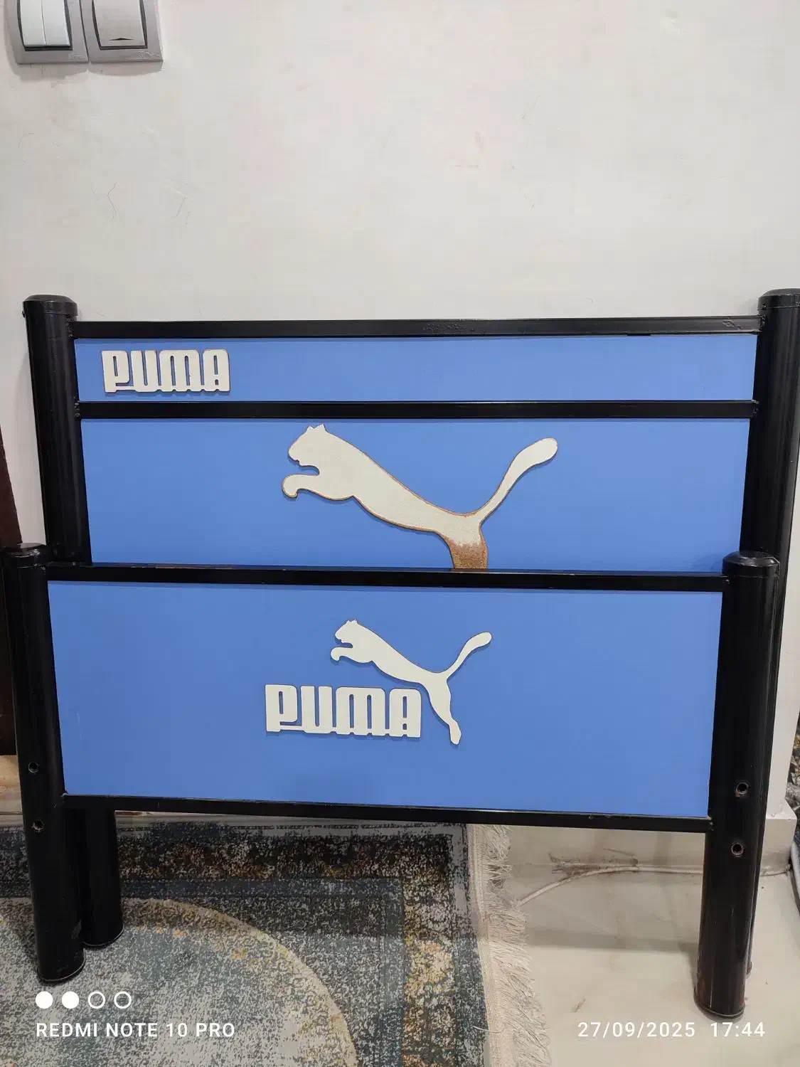 تخت فلزی پوما و طرح چرم دخترونه|تخت و سرویس خواب|رشت, پل تالشان|دیوار