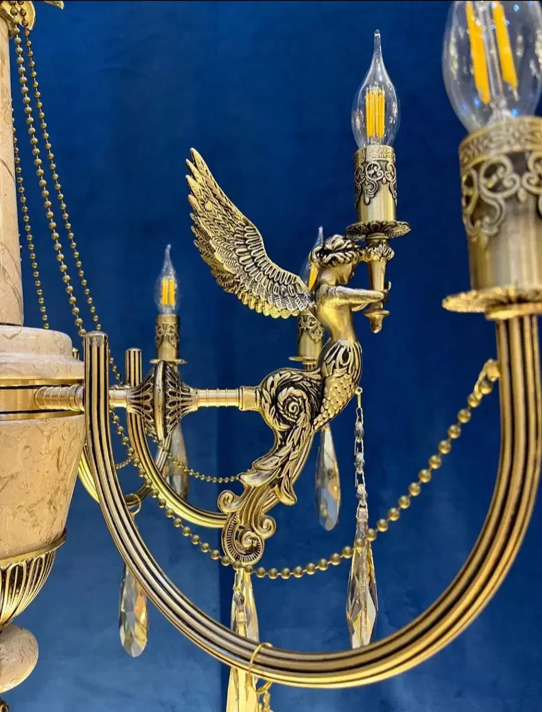 لوستر برنزی۹شعله مدل سلطنتی(ضمانت کتبی)|لوستر و چراغ آویز|نسیم‌شهر, |دیوار