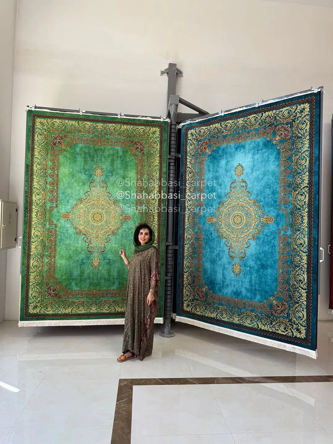 فرش کلاریس ۱۲۰۰شانه متفاوترین رنگ آبی وسبز جدید|فرش|شیراز, قلات|دیوار