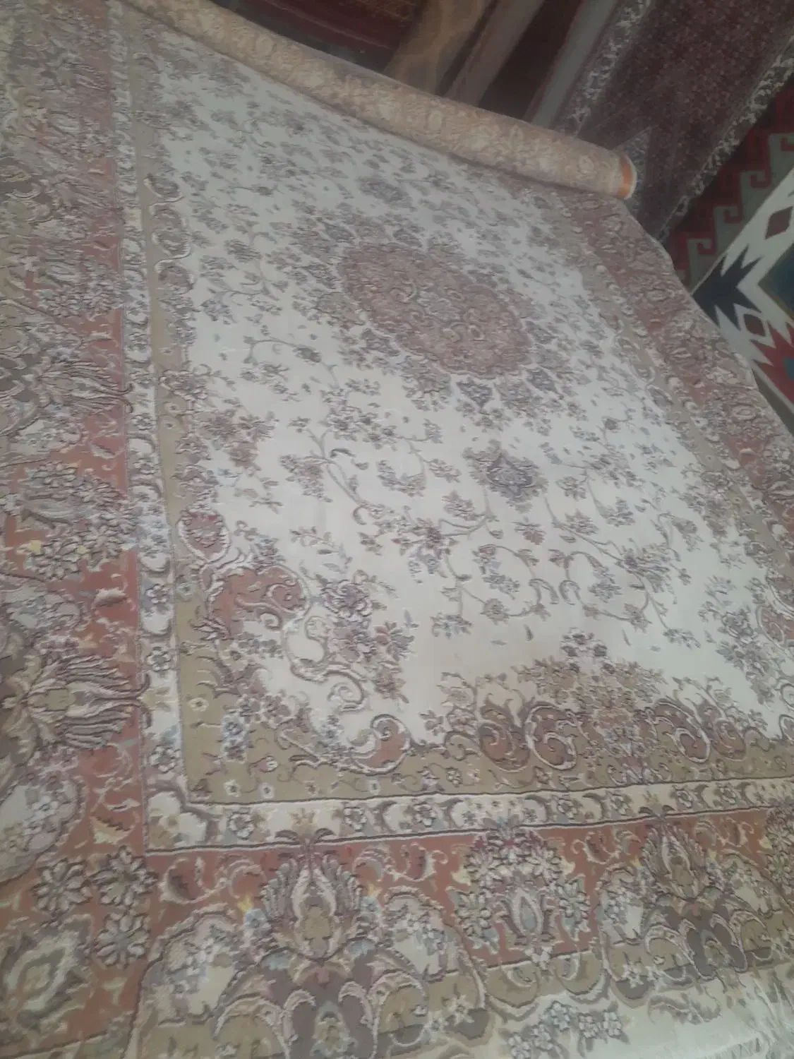 فرش ۶متری کرم|فرش|خلخال, |دیوار