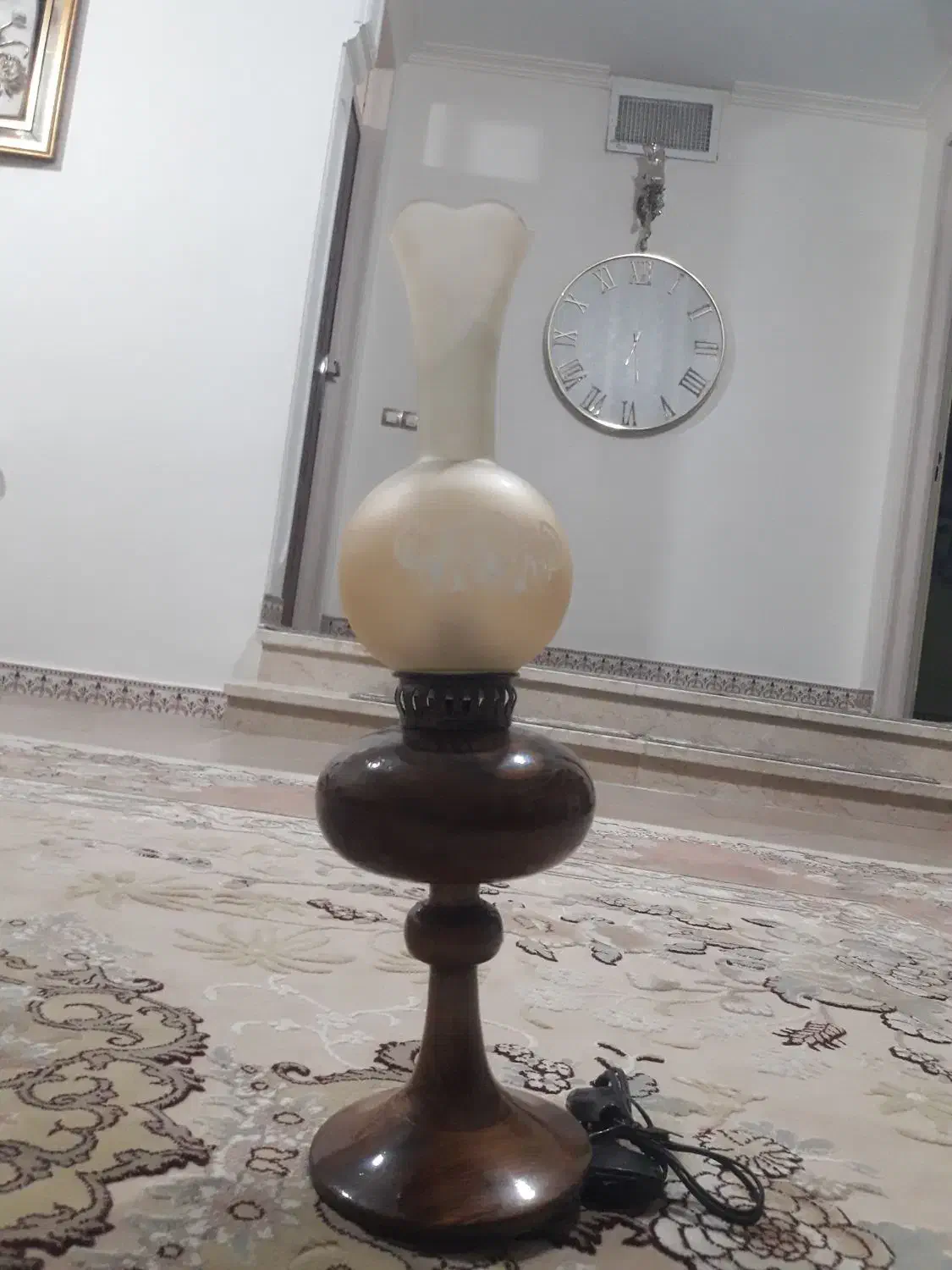 سرخ کن و ست چراغ و ساعت چوبی|بوفه، ویترین، کنسول|کنگاور, |دیوار