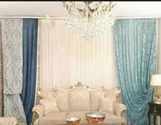 پرده پذیرایی سه تا چهار متر مناسب جهیزیه|پرده، رانر، رومیزی|تهران, قیطریه|دیوار