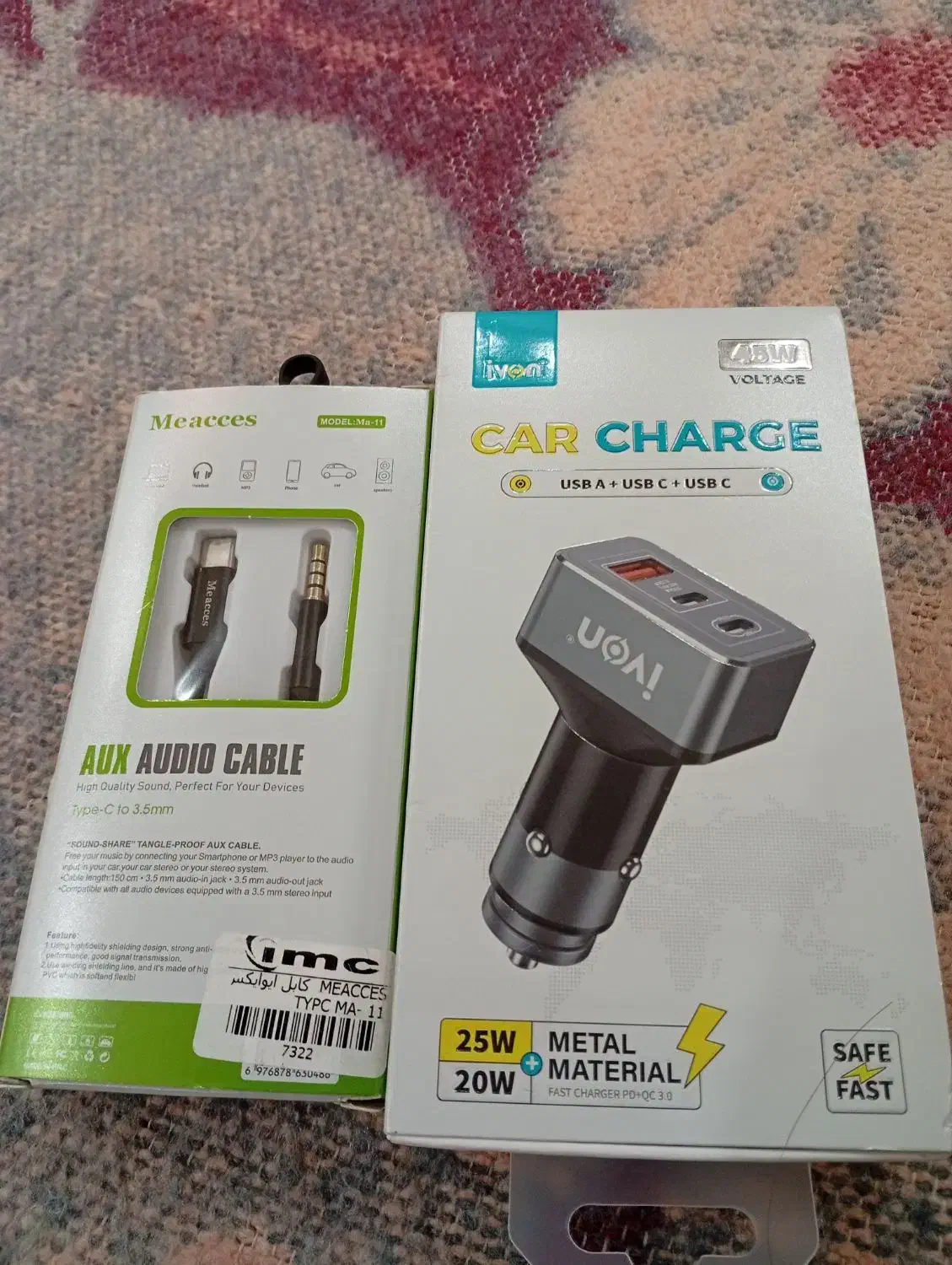 شارژر فندکی وکابل‌‌ ایو ایکس|لوازم جانبی موبایل و تبلت|محمدبار, |دیوار