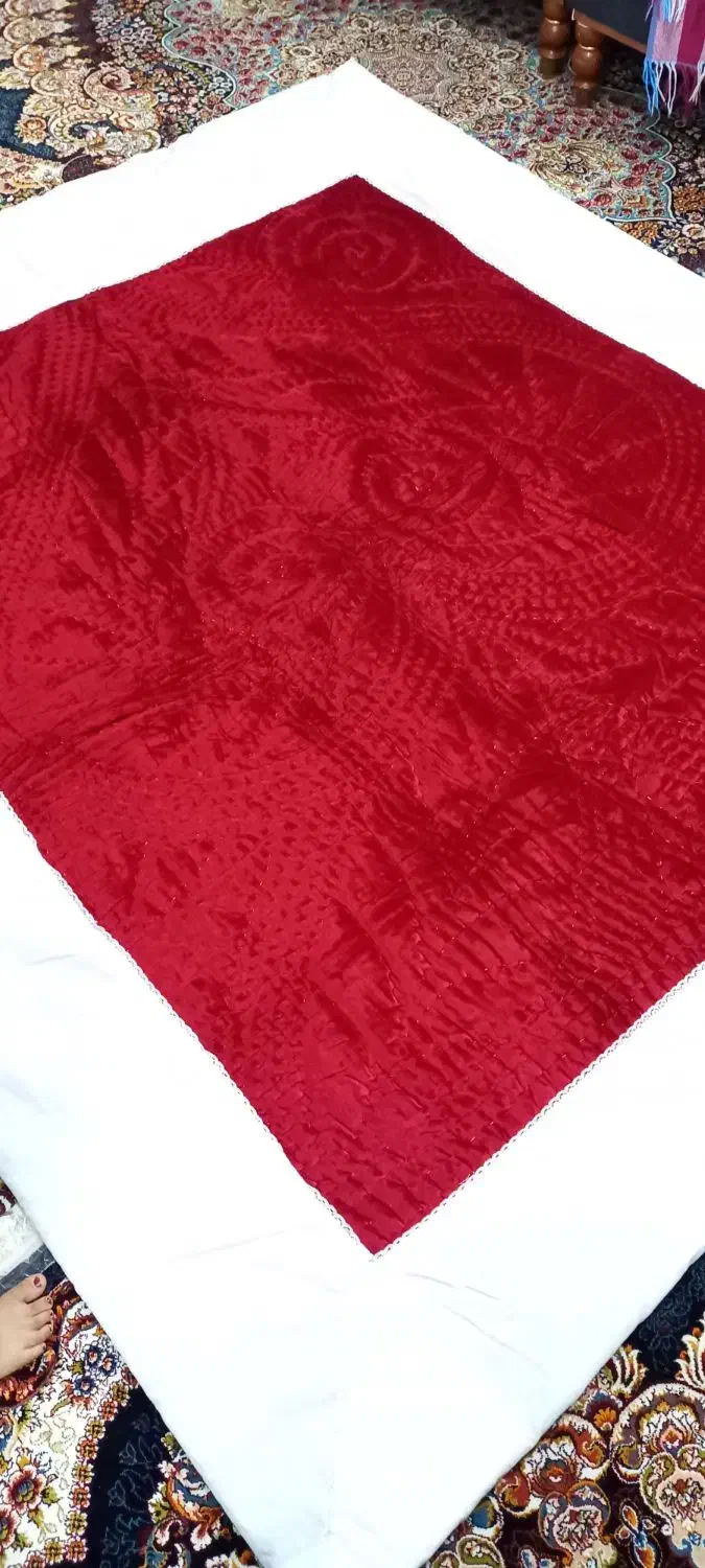 دوعددلحاف کرسی مخملی تمیز روکش تیترون|رختخواب، بالش، پتو|آران و بیدگل, |دیوار