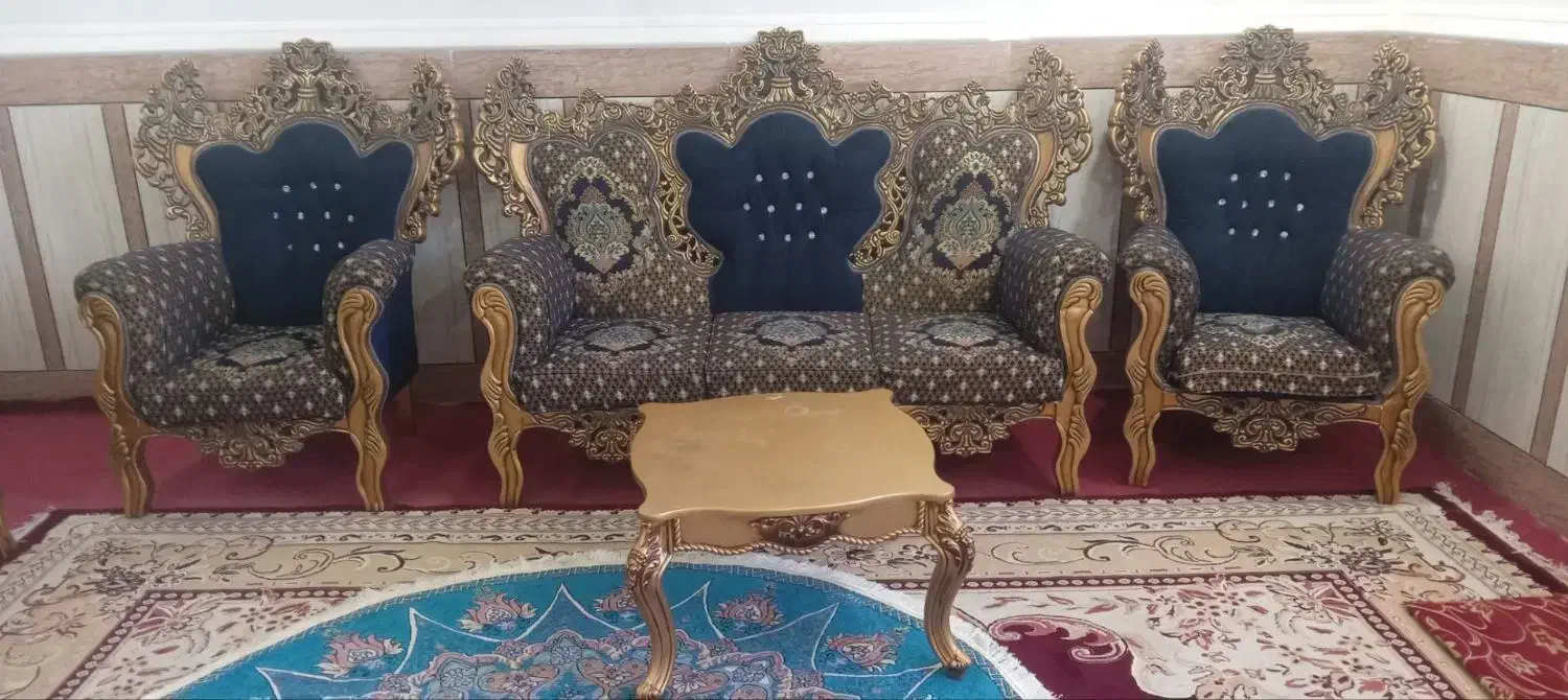 مبله سلطنتی+۲عدد عسلی|مبلمان خانگی و میز عسلی|کارون, |دیوار