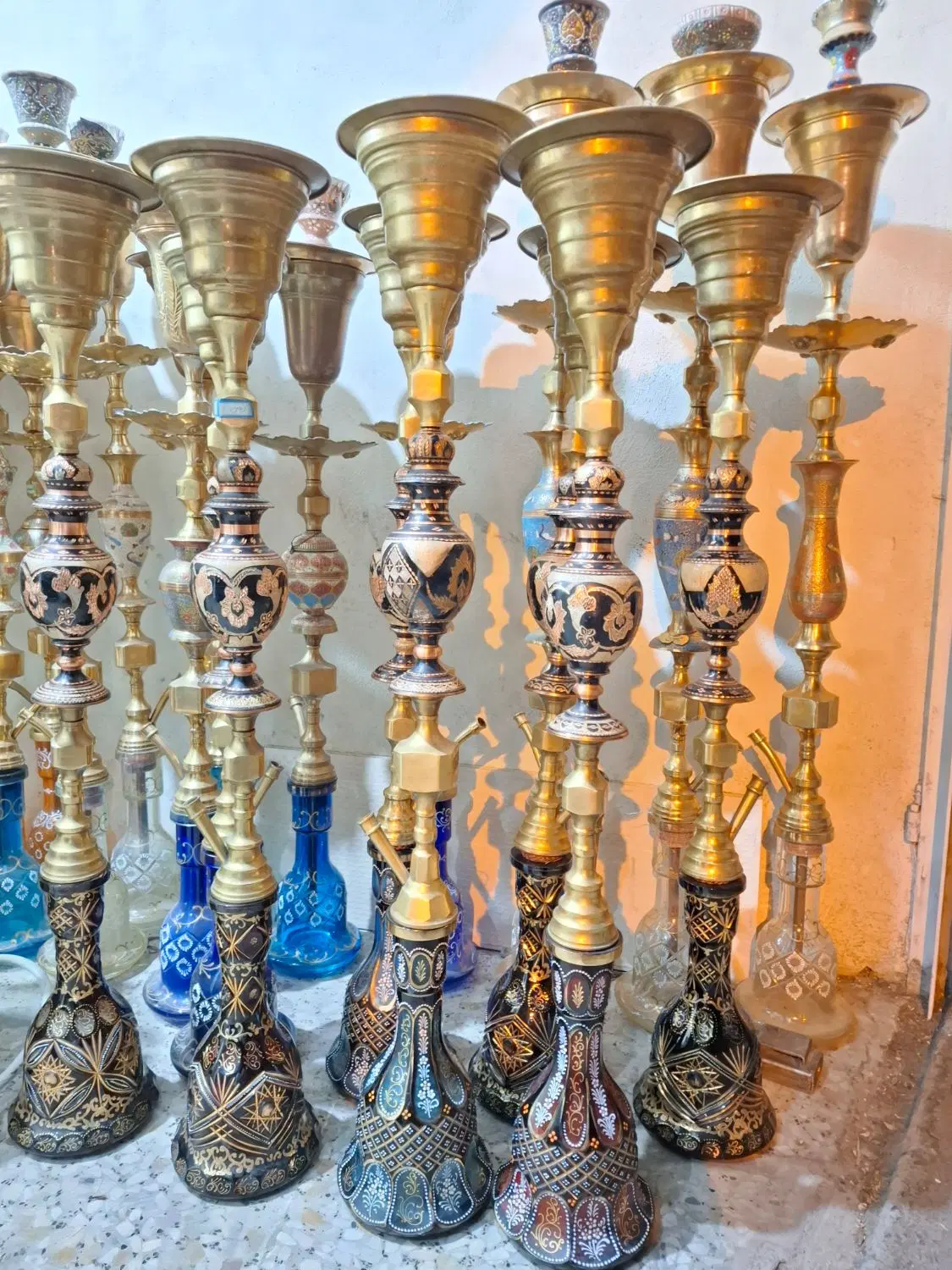 ۷عدد قلیان عربی گلدان مسی.|کلکسیون اشیاء عتیقه|تهران, کن|دیوار