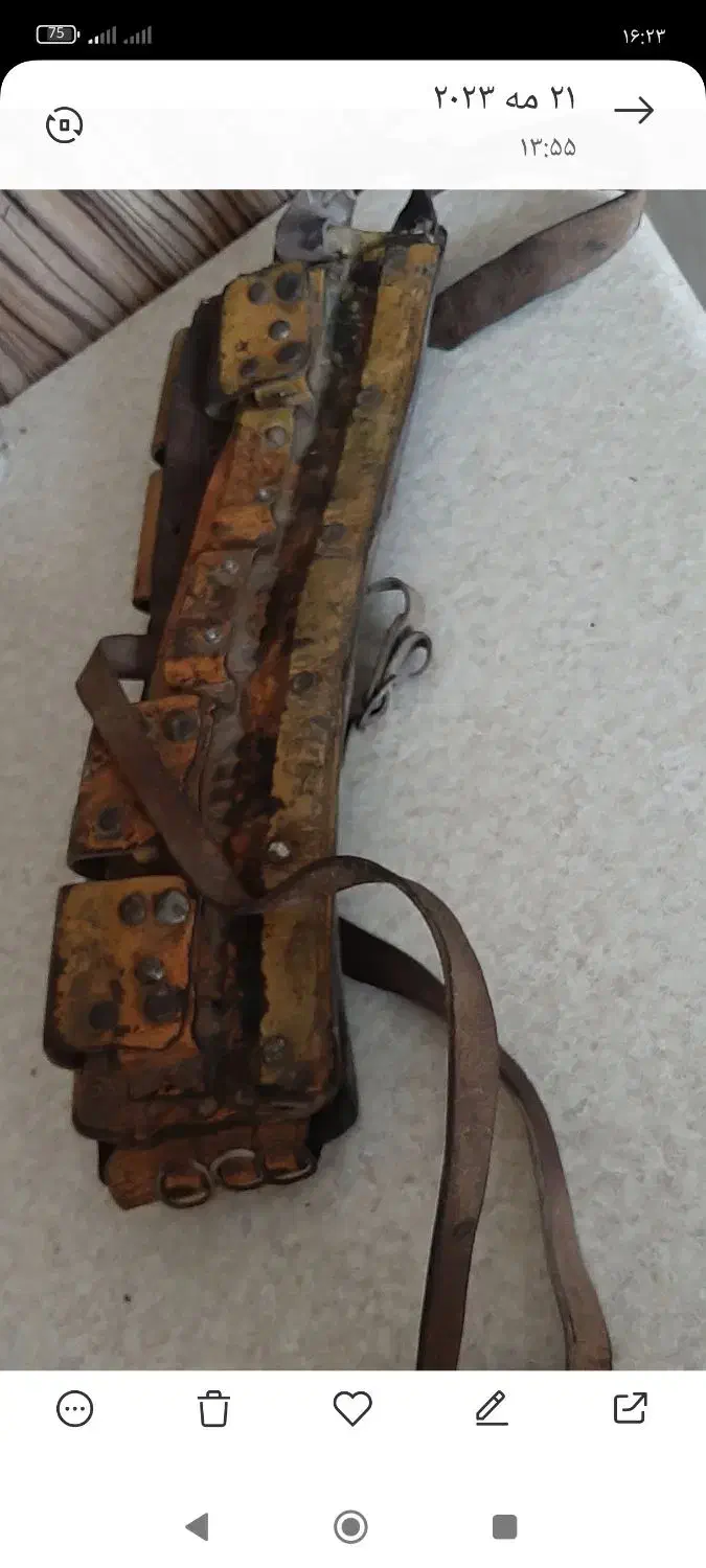 کمر  چرم اصل  طبیعی قدیمی|کیف، کفش، کمربند|ارومیه, |دیوار