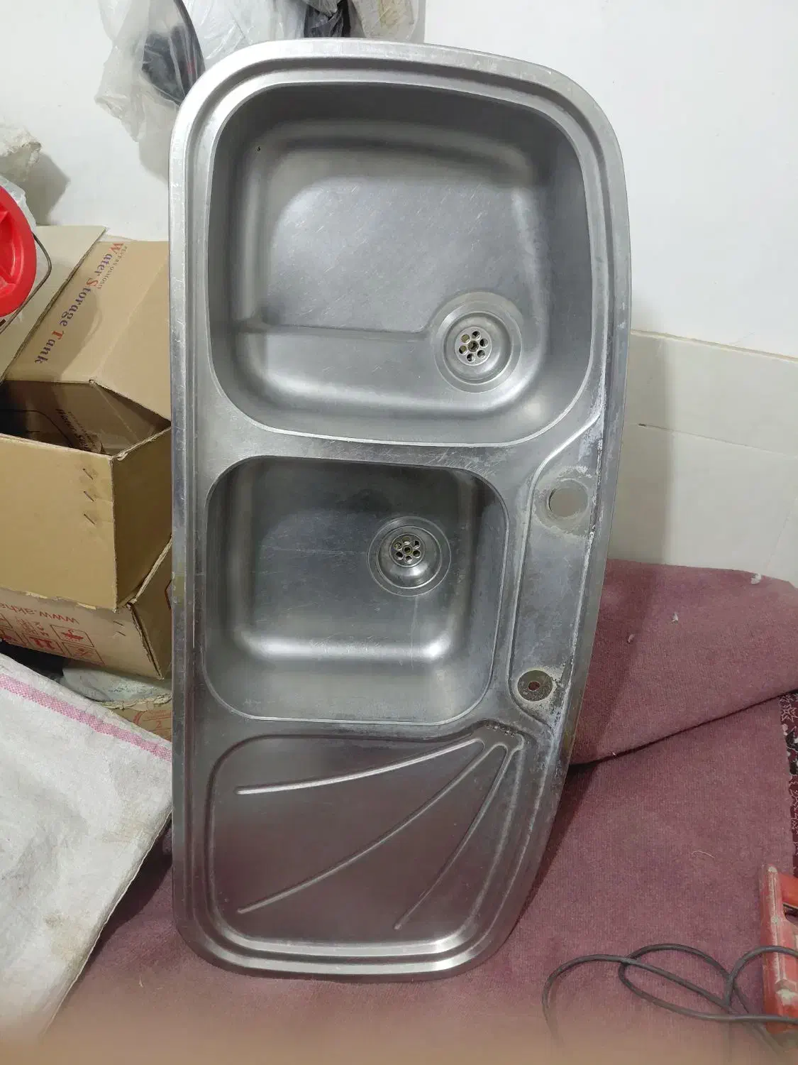 سینک دو لگن توکار|آبچکان و نظمدهنده ظروف|هشتگرد, شهرک وحدت|دیوار