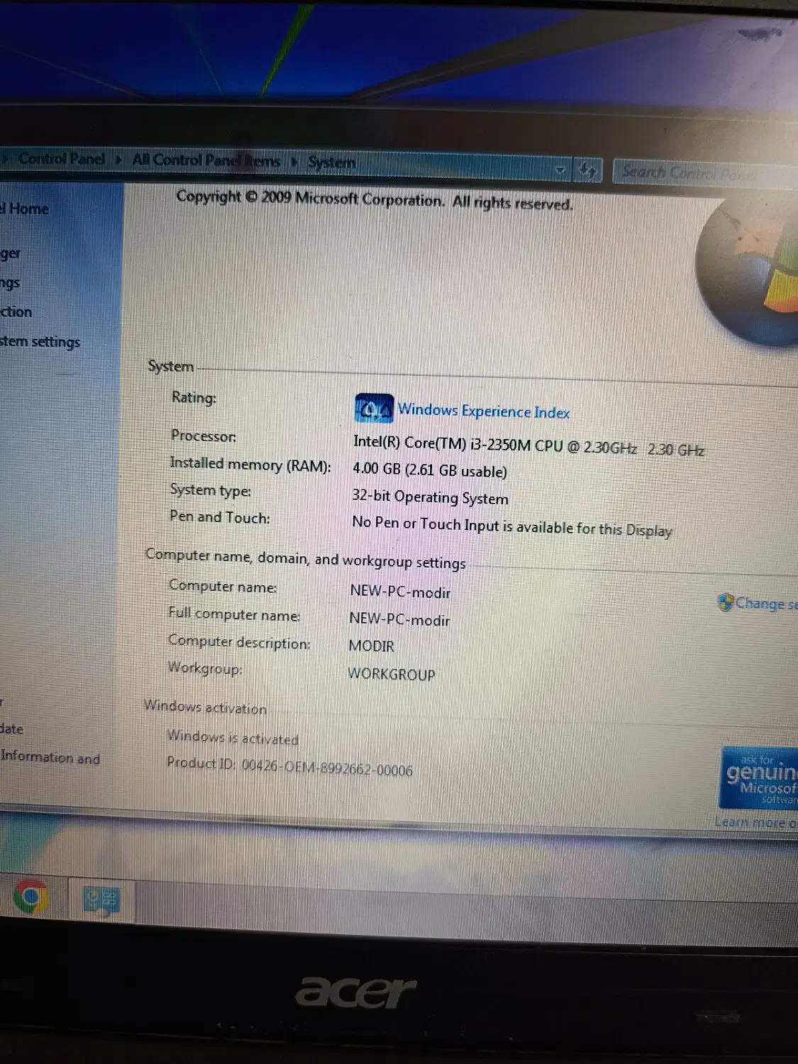 فروش لپ تاپ accer|رایانه همراه|سبزوار, کوی بهار|دیوار