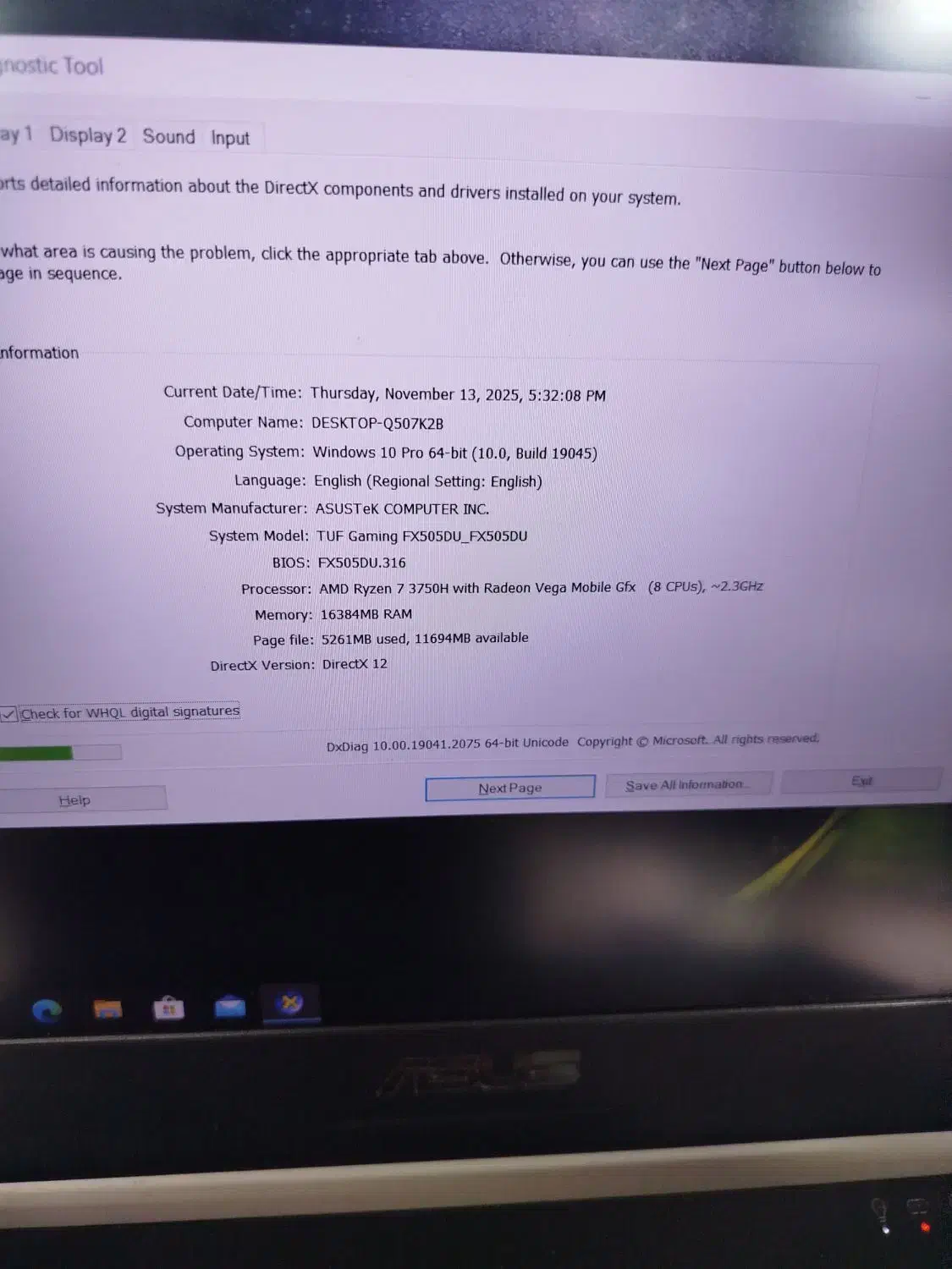 Asus tuf 505d|رایانه همراه|اصفهان, خلجا|دیوار