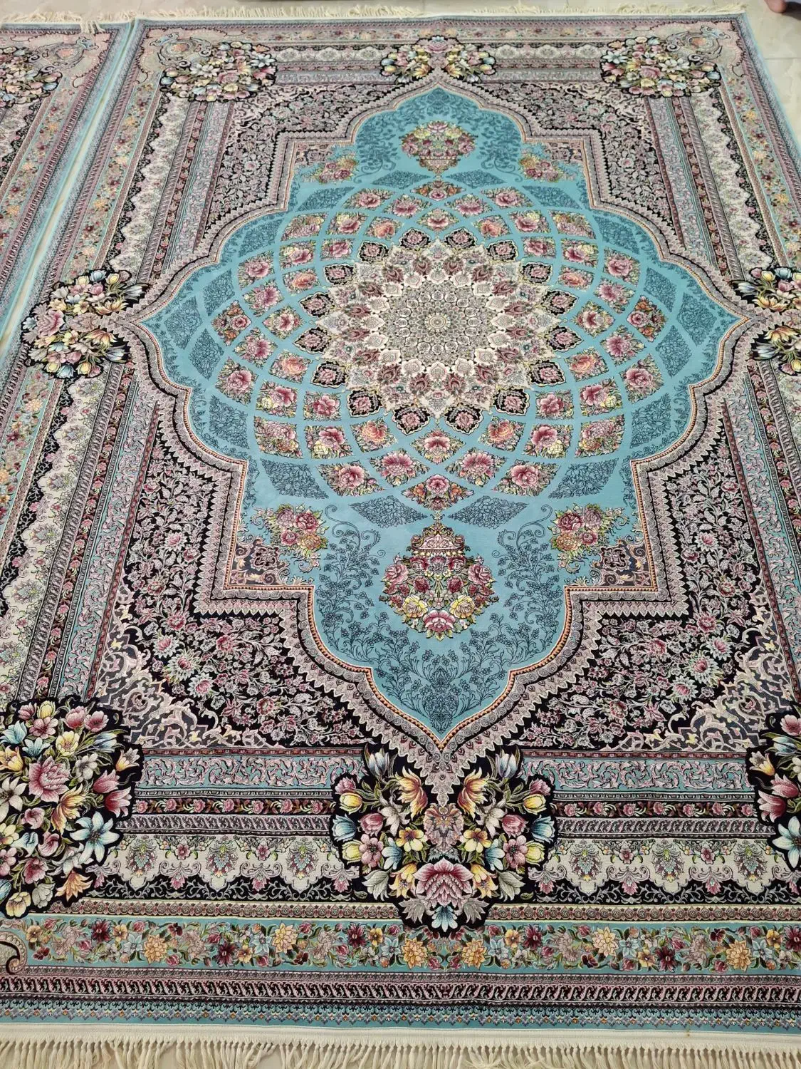 یک جفت فرش ۹ متری ۱۲۰۰ شانه نو|فرش|باغستان, |دیوار
